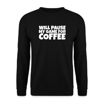 Gamer Gaming Nerd Coffee Lover Gift - Unisex Sweatshirt - black - Front - Alina (178cm) & Michal (187cm)