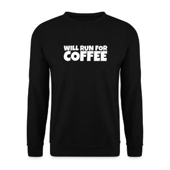 Runner Running Athlete Coffee Lover Gift - Unisex Pullover - Schwarz - Vorne - Alina (178cm) & Michal (187cm)