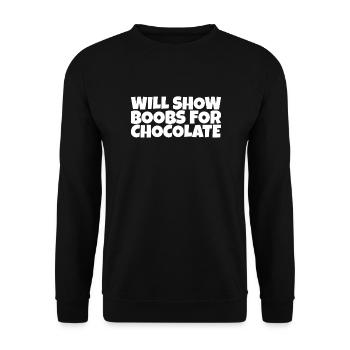 Adult Humor Sarcastic Funny Chocolate Lover Gift - Unisex Pullover - Schwarz - Vorne - Alina (178cm) & Michal (187cm)