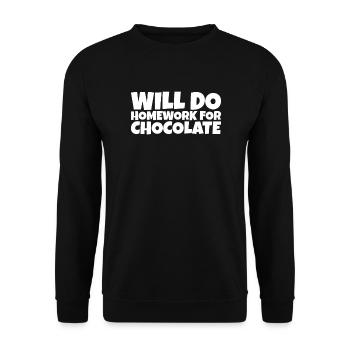 Funny School Pupil Chocolate Lover Gift - Unisex Sweatshirt - black - Front - Alina (178cm) & Michal (187cm)
