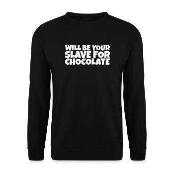 Adult Humor Ironic Perv Chocolate Lover Gift - Unisex Sweatshirt - black - Front - Alina (178cm) & Michal (187cm)