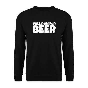 Runner Running Athlete Beer Lover Gift - Unisex Sweatshirt - black - Front - Alina (178cm) & Michal (187cm)