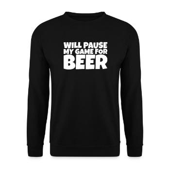 Gamer Gaming Nerd Beer Lover Gift - Unisex Pullover - Schwarz - Vorne - Alina (178cm) & Michal (187cm)