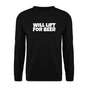 Weightlifter Fitness Forklift Beer Lover Gift - Unisex Pullover - Schwarz - Vorne - Alina (178cm) & Michal (187cm)