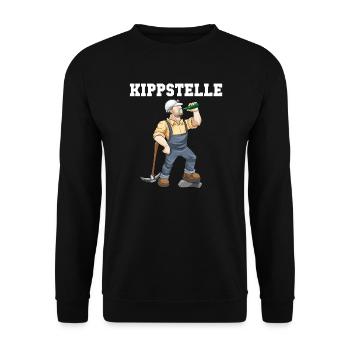 Glück Auf Bergbau Sprüche Biertrinker Geschenk - Unisex Pullover - Schwarz - Vorne - Alina (178cm) & Michal (187cm)