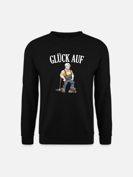 Glück Auf Bergbau Tagebau Bergarbeiter Geschenk - Unisex Pullover - Schwarz