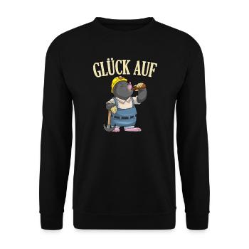 Bier Liebhaber Bergbau Sprüche Bergmann Geschenk - Unisex Pullover - Schwarz - Vorne - Alina (178cm) & Michal (187cm)
