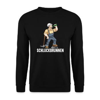 Lustige Bergbau Sprüche Biertrinker Geschenk - Unisex Pullover - Schwarz - Vorne - Alina (178cm) & Michal (187cm)