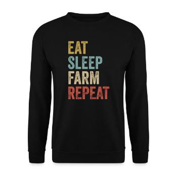 Eat Sleep Farm Repeat Saying Funny Farmer - Unisex Sweatshirt - black - Front - Alina (178cm) & Michal (187cm)