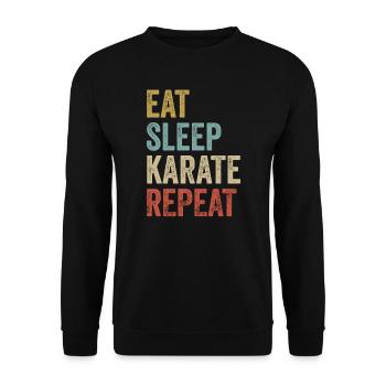Eat Sleep Karate Repeat Karate - Unisex Sweatshirt - black - Front - Alina (178cm) & Michal (187cm)