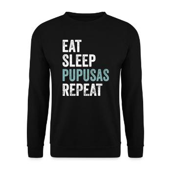 Essen Schlafen Pupusas El Salvador Essen Pupusas - Unisex Pullover - Schwarz - Vorne - Alina (178cm) & Michal (187cm)