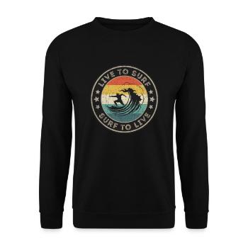 Surf Quote Clothes Surfing Accessories Surfer - Unisex Sweatshirt - black - Front - Alina (178cm) & Michal (187cm)