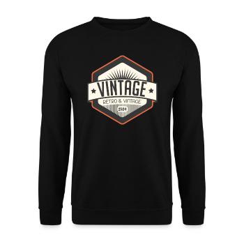 Insigne Vintage 1984 Rétro - Sweat-shirt Unisexe - noir - Devant - Alina (178cm) & Michal (187cm)