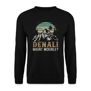 Mt. McKinley Denali National Park Merchandise - Unisex Sweatshirt - black - Front - Alina (178cm) & Michal (187cm)