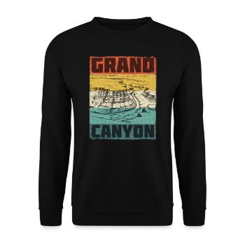 Grand Canyon Nationalpark Merchandise Retro - Unisex Pullover - Schwarz - Vorne - Alina (178cm) & Michal (187cm)