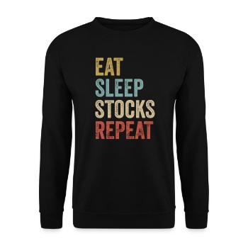 Eat Sleep Stocks Repeat Stock Trading - Unisex Sweatshirt - black - Front - Alina (178cm) & Michal (187cm)