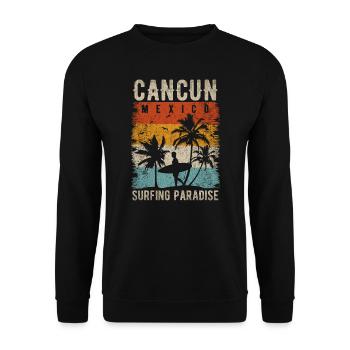 Cancun Tenues de vacances Femmes Hommes Cancun - Sweat-shirt Unisexe - noir - Devant - Alina (178cm) & Michal (187cm)