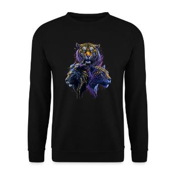 Le puissant trio : tigre, lion et jaguar - Sweat-shirt Unisexe - noir - Devant - Alina (178cm) & Michal (187cm)