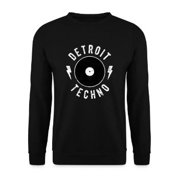 Detroit Techno Classic Shirt Vinyl EDM Electronic - Unisex Sweatshirt - black - Front - Alina (178cm) & Michal (187cm)