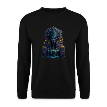 Mayan Head Totem Statue with Water and Fire Elemen - Unisex Sweatshirt - black - Front - Alina (178cm) & Michal (187cm)