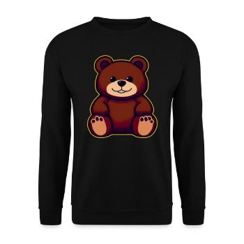 Niedlicher Teddybär - Unisex Pullover - Schwarz - Vorne - Alina (178cm) & Michal (187cm)