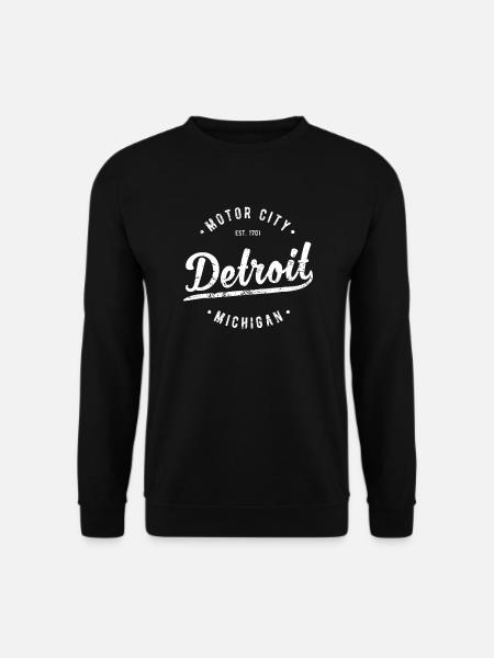 Vintage Detroit Motor City Souvenir Merch Retro - Unisex Pullover - Schwarz