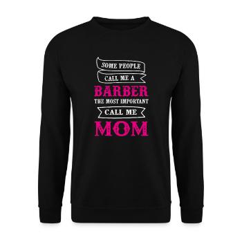 Barber Mom Lustiges Friseur Geschenk Für Mutter - Unisex Pullover - Schwarz - Vorne - Alina (178cm) & Michal (187cm)