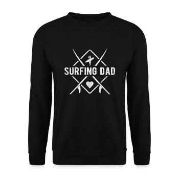 Fathers Surf Quote Clothes Surfing Dad Surfer - Unisex Sweatshirt - black - Front - Alina (178cm) & Michal (187cm)