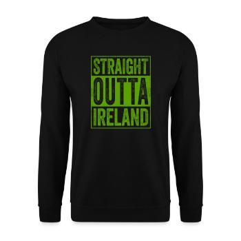 Ireland Souvenir Ireland Clothing Straight Outta - Unisex Sweatshirt - black - Front - Alina (178cm) & Michal (187cm)