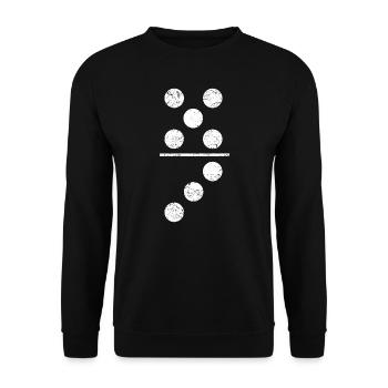 Domino Spiel TShirt Fliesenteile Trendige Gruppe - Unisex Pullover - Schwarz - Vorne - Alina (178cm) & Michal (187cm)
