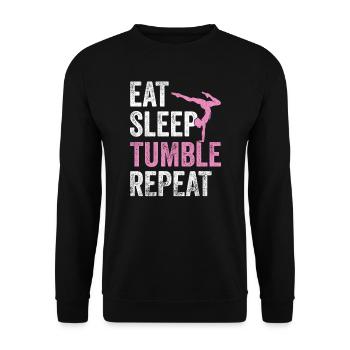 Gymnast Eat Sleep Tumble Repeat Gymnastics - Unisex Sweatshirt - black - Front - Alina (178cm) & Michal (187cm)