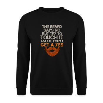 Beard dit non toucher pour obtenir un oui drôle barbu - Sweat-shirt Unisexe - noir - Devant - Alina (178cm) & Michal (187cm)