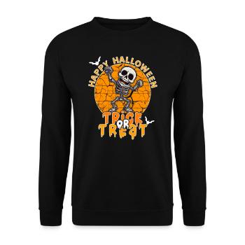 Halloween Design Creepy Skeleton Design - Unisex Sweatshirt - black - Front - Alina (178cm) & Michal (187cm)