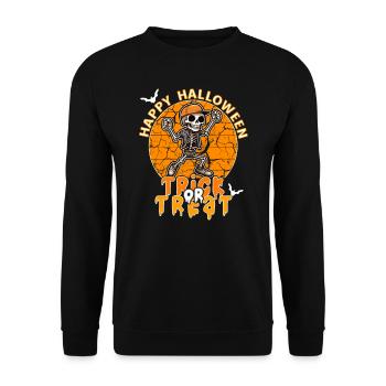 Halloween Design Creepy Skeleton Design - Unisex Sweatshirt - black - Front - Alina (178cm) & Michal (187cm)