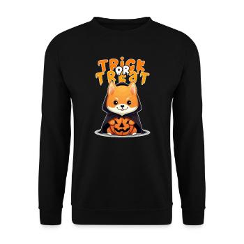 Halloween Design Shiba Inu Design - Unisex Sweatshirt - black - Front - Alina (178cm) & Michal (187cm)