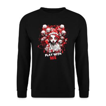 Halloween Krankenschwester Kostüm mit Pflege - Unisex Pullover - Schwarz - Vorne - Alina (178cm) & Michal (187cm)