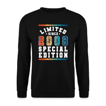 Limited Edition since 2008 Birthday Gift - Unisex Sweatshirt - black - Front - Alina (178cm) & Michal (187cm)