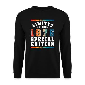 Limited Edition since 1976 Birthday Gift - Unisex Sweatshirt - black - Front - Alina (178cm) & Michal (187cm)