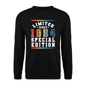 Limited Edition since 1954 Birthday Gift - Unisex Sweatshirt - black - Front - Alina (178cm) & Michal (187cm)