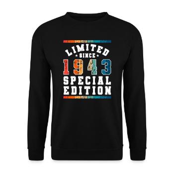 Limited Edition since 1943 Birthday Gift - Unisex Sweatshirt - black - Front - Alina (178cm) & Michal (187cm)
