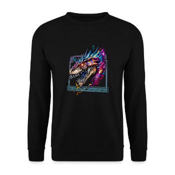 Royaume des dragons: Dragon majestueux - Sweat-shirt Unisexe - noir - Devant - Alina (178cm) & Michal (187cm)
