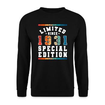 Limited Edition since 1931 Birthday Gift - Unisex Sweatshirt - black - Front - Alina (178cm) & Michal (187cm)
