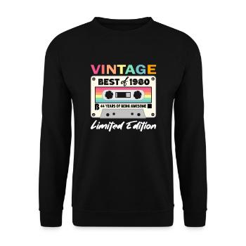 Best of 1980 - zum 44. Geburtstag Limited Edition - Unisex Pullover - Schwarz - Vorne - Alina (178cm) & Michal (187cm)