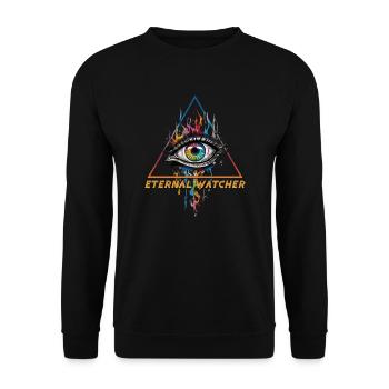 Observateur éternel - Œil qui voit tout - Sweat-shirt Unisexe - noir - Devant - Alina (178cm) & Michal (187cm)