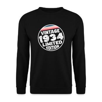 Cadeau d’anniversaire en édition limitée depuis 1934 - Sweat-shirt Unisexe - noir - Devant - Alina (178cm) & Michal (187cm)