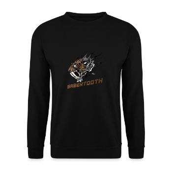 Tigre féroce à dents de sabre - Sweat-shirt Unisexe - noir - Devant - Alina (178cm) & Michal (187cm)