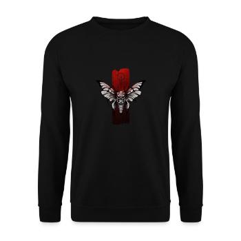 Mystical Moth: Skull Elegance - Unisex Sweatshirt - black - Front - Alina (178cm) & Michal (187cm)
