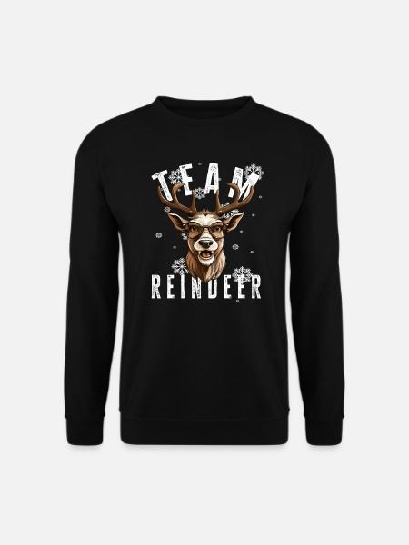 Weihnachtsmotiv Rentier Xmas Team Rentier - Unisex Pullover - Schwarz