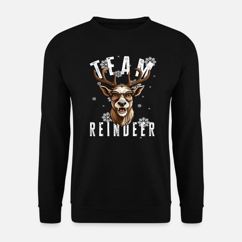 Weihnachtsmotiv Rentier Xmas Team Rentier - Unisex Pullover - Schwarz