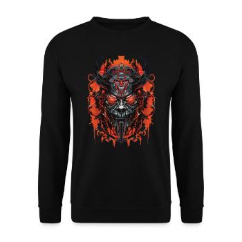 Tech Oni Mask - Unisex Pullover - Schwarz - Vorne - Alina (178cm) & Michal (187cm)